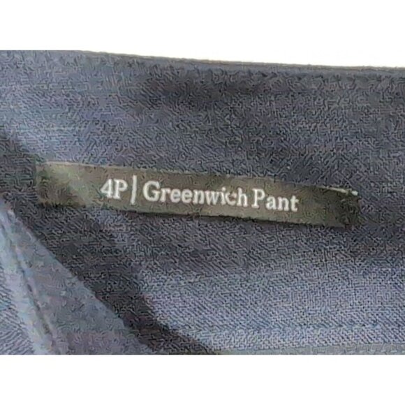 Talbots Greenwich Linen Pant Womens 4 Petite Navy Blue Wide Leg Career Casual - Picture 8 of 12